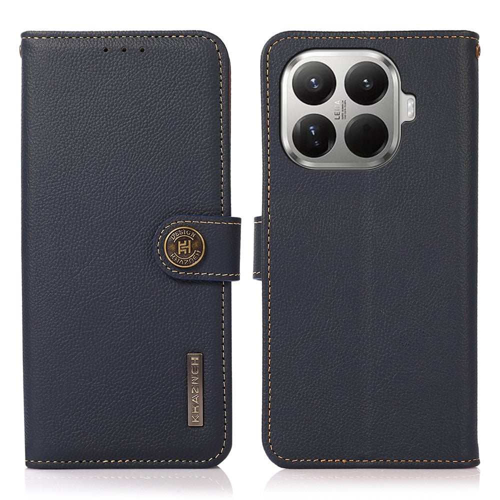 KHAZNEH for Xiaomi 17T Pro Case Genuine Cow Leather RFID Blocking Wallet Phone Cover