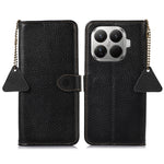 For Xiaomi 17T Case RFID Blocking Genuine Cow Leather Phone Cover Litchi Texture