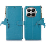 For Xiaomi 17T Case RFID Blocking Genuine Cow Leather Phone Cover Litchi Texture