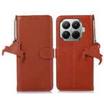 For Xiaomi 17T Case RFID Blocking Genuine Cow Leather Phone Cover Litchi Texture