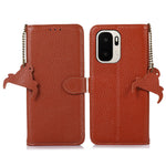 For OnePlus Ace 6 Ultra 5G Case RFID Blocking Genuine Cow Leather Phone Cover Litchi Texture