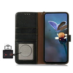 Til Honor 600 Pro 5G Etui RFID-blokerende ægte okselæder telefoncover Litchi-tekstur