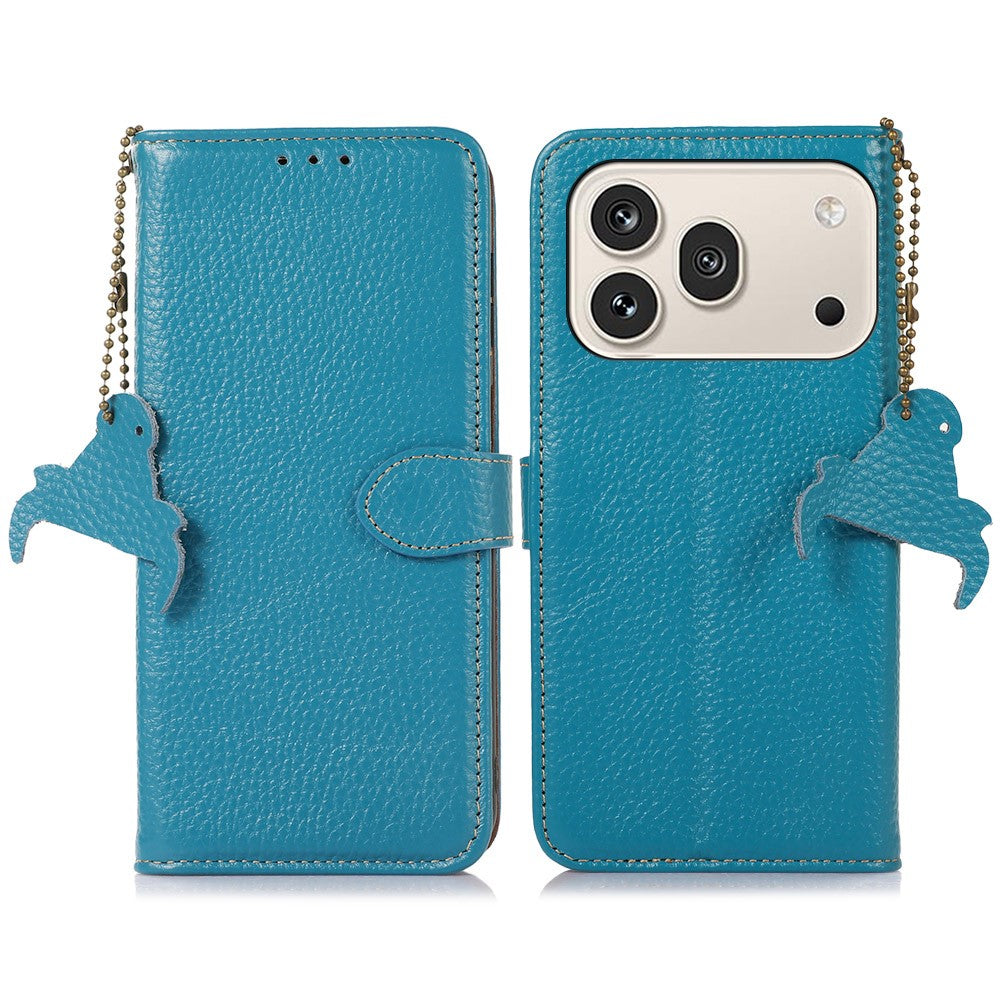 Til Honor 600 Pro 5G Etui RFID-blokerende ægte okselæder telefoncover Litchi-tekstur