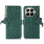 For Xiaomi 17T Pro Case RFID Blocking Genuine Cow Leather Phone Case Ostrich Texture