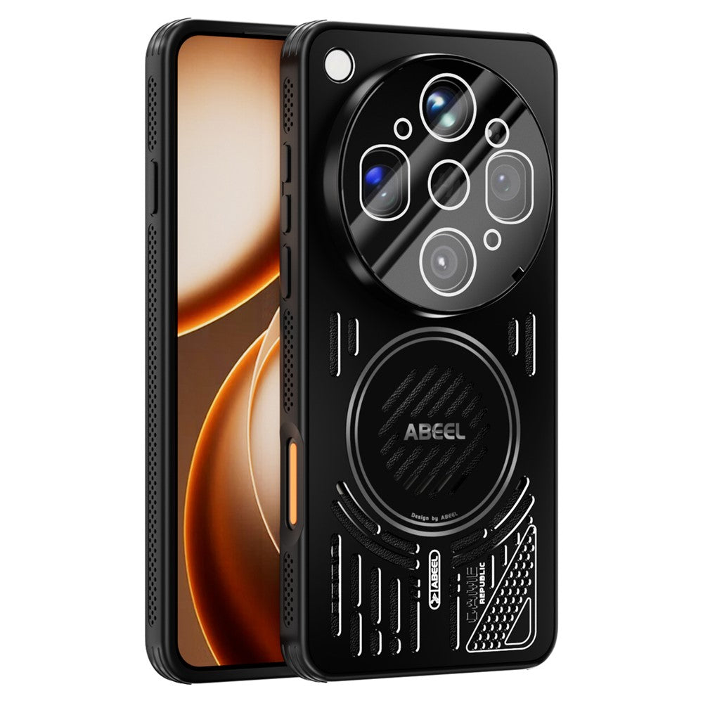 ABEEL For Oppo Find X9 Ultra 5G Magnetic Case Aluminum Alloy + PC + TPU Hollow Heat Dissipation Phone Cover