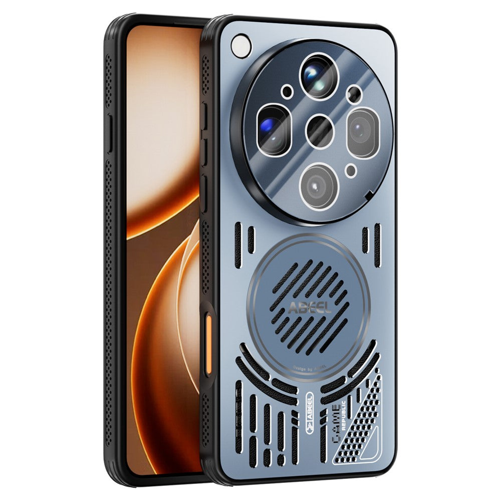 ABEEL For Oppo Find X9 Ultra 5G Magnetic Case Aluminum Alloy + PC + TPU Hollow Heat Dissipation Phone Cover