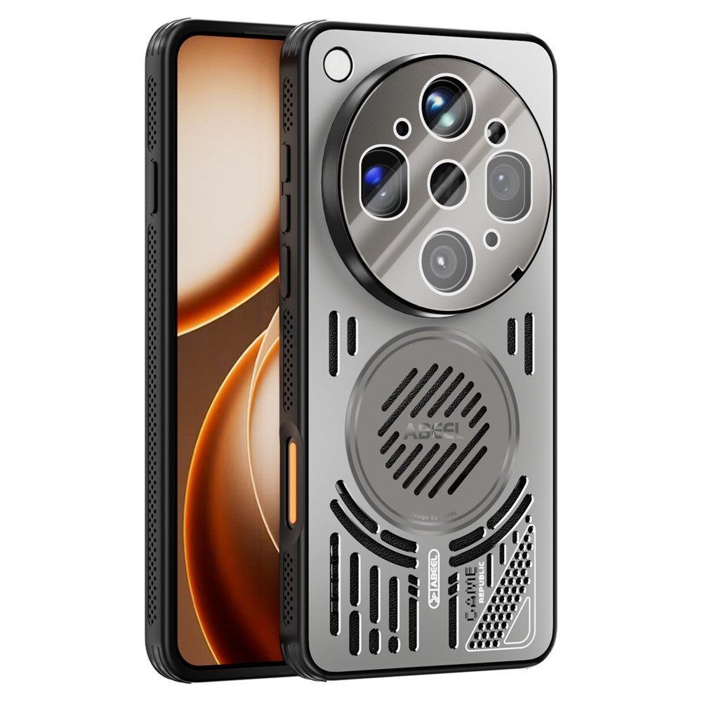 ABEEL For Oppo Find X9 Ultra 5G Magnetic Case Aluminum Alloy + PC + TPU Hollow Heat Dissipation Phone Cover