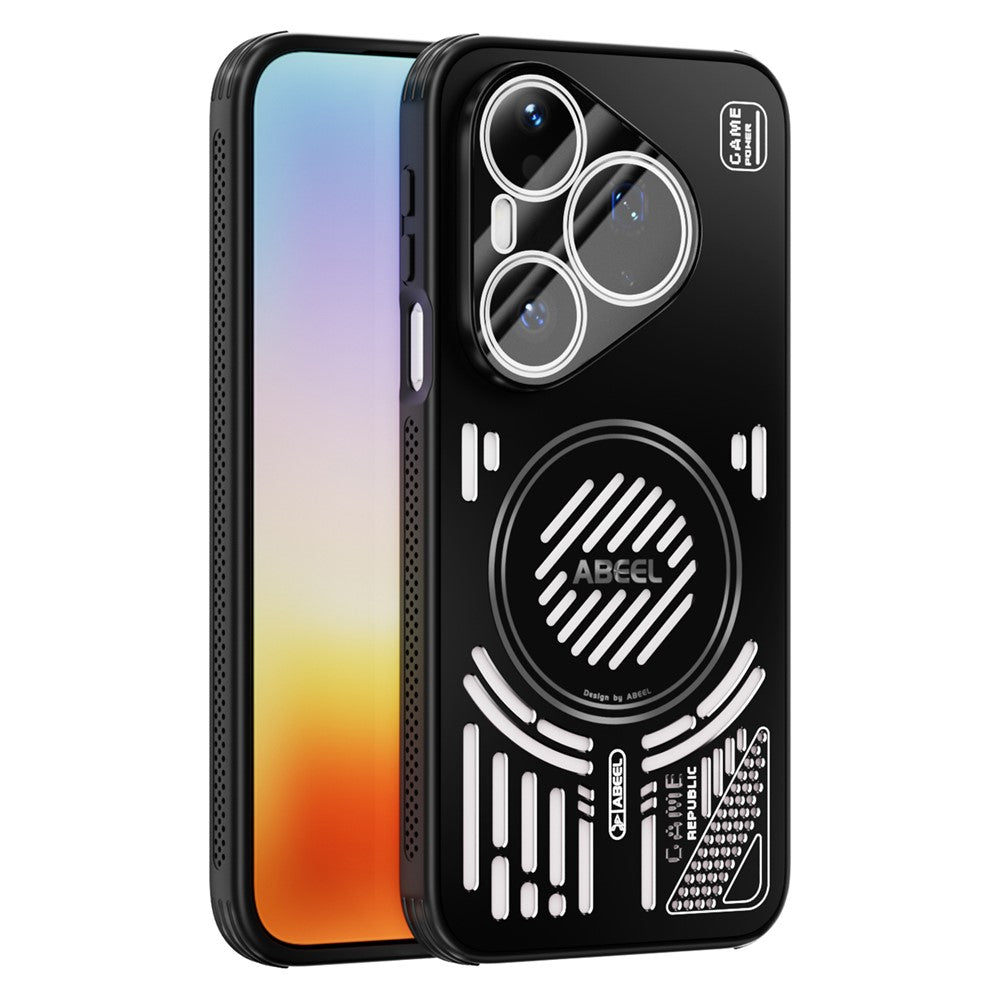 ABEEL Magnetiskt Skal För Huawei Pura 90 Pro Aluminiumlegering + PC + TPU Ihåligt Värmeavledande mobilskal