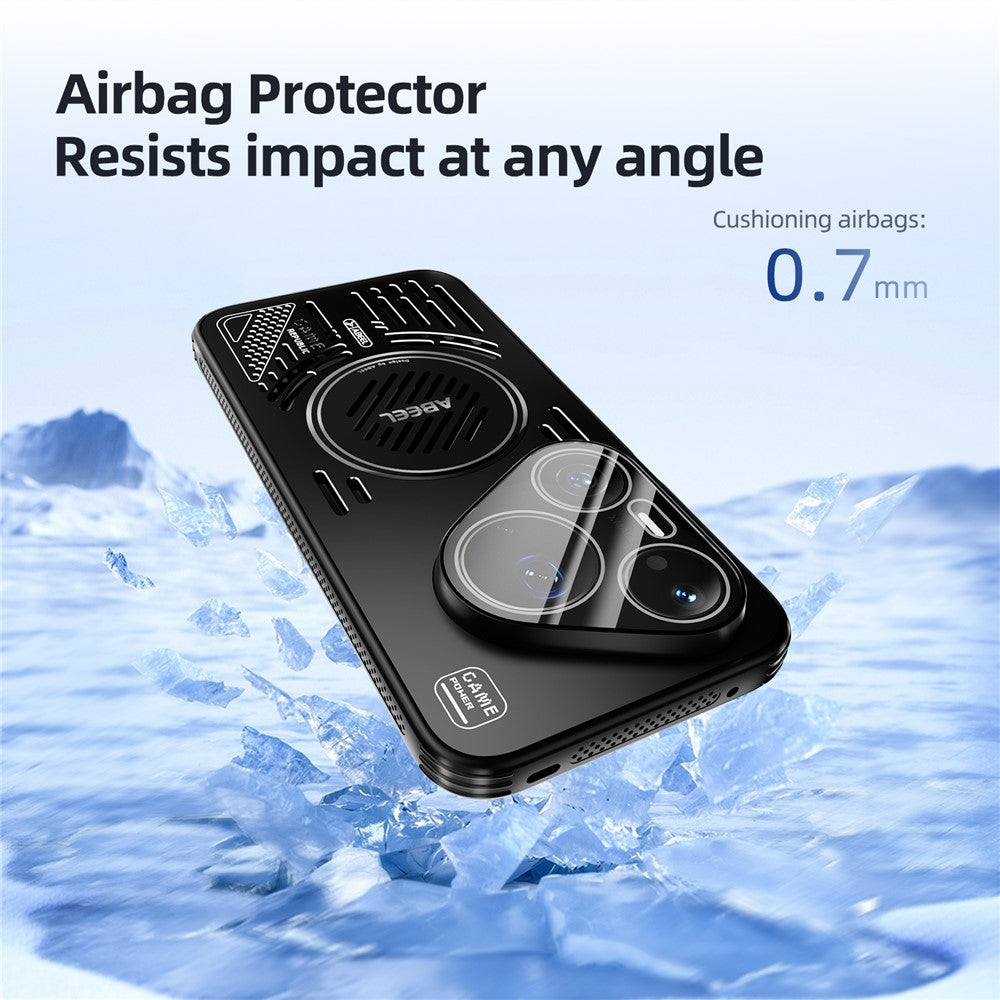 ABEEL Magnetiskt Skal För Huawei Pura 90 Pro Aluminiumlegering + PC + TPU Ihåligt Värmeavledande mobilskal