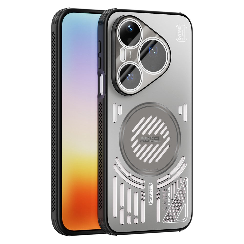 ABEEL Magnetiskt Skal För Huawei Pura 90 Pro Aluminiumlegering + PC + TPU Ihåligt Värmeavledande mobilskal