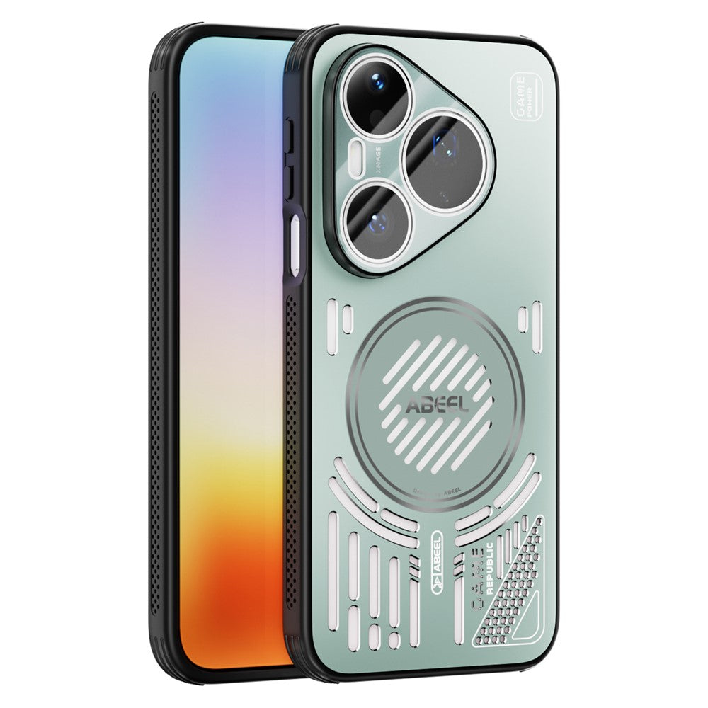 ABEEL Magnetiskt Skal För Huawei Pura 90 Pro Aluminiumlegering + PC + TPU Ihåligt Värmeavledande mobilskal