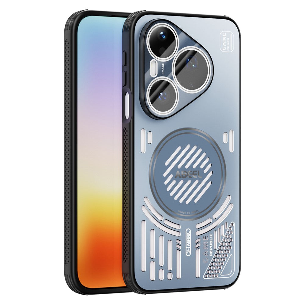 ABEEL Magnetiskt Skal För Huawei Pura 90 Pro Aluminiumlegering + PC + TPU Ihåligt Värmeavledande mobilskal