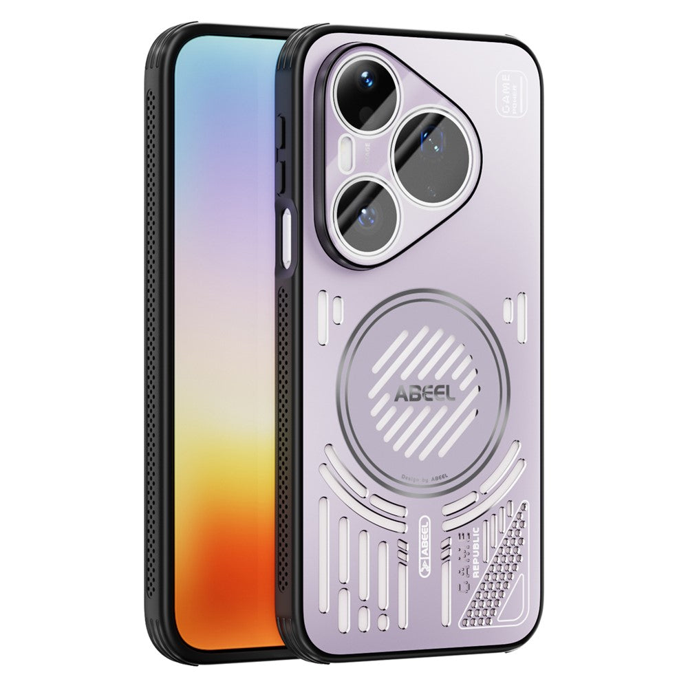 ABEEL Magnetiskt Skal För Huawei Pura 90 Pro Aluminiumlegering + PC + TPU Ihåligt Värmeavledande mobilskal