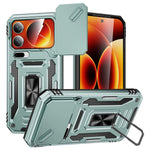 For Xiaomi 17 Pro Max Case Kickstand Slide Lens Lid PC + TPU Drop-Proof Phone Cover