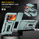 For Xiaomi 17 Pro Max Case Kickstand Slide Lens Lid PC + TPU Drop-Proof Phone Cover