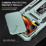For Xiaomi 17 Pro Max Case Kickstand Slide Lens Lid PC + TPU Drop-Proof Phone Cover