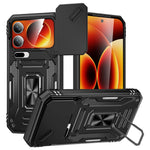 For Xiaomi 17 Pro Max Case Kickstand Slide Lens Lid PC + TPU Drop-Proof Phone Cover
