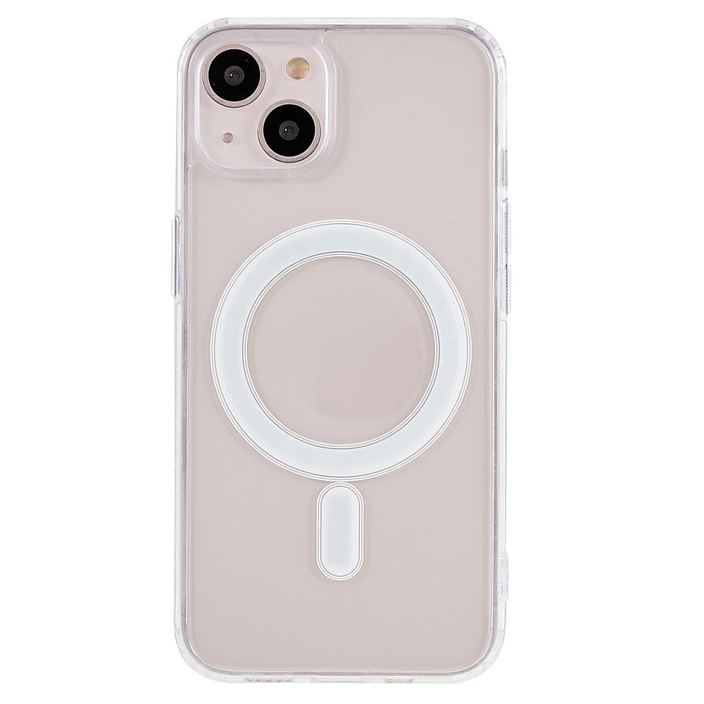 Transparent cover til iPhone 13 mini 5,4 tommer, akrylbagside TPU-ramme stødsikkert telefoncover kompatibelt med MagSafe