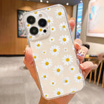 For iPhone 13 Pro Case Daisy Pattern Clear TPU Phone Back Cover