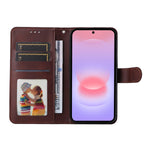 HAT PRINCE för Samsung Galaxy A27 5G PU-läder plånboksfodral ENKAY mobilstativ med 9H härdat glas