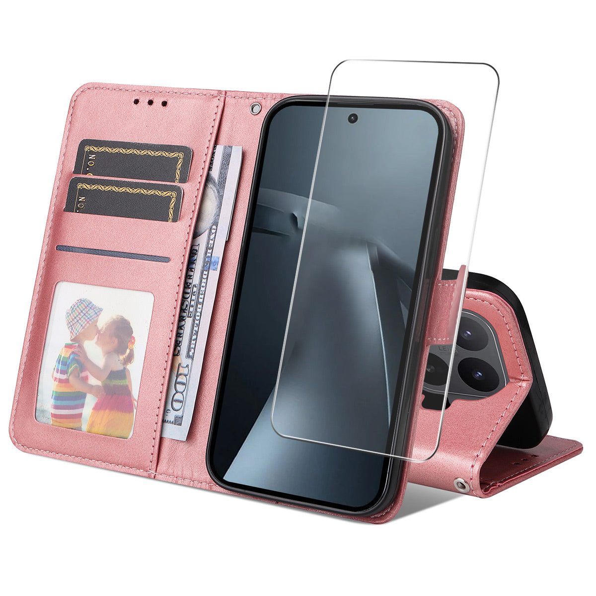 HAT PRINCE for Xiaomi 17T Wallet Case ENKAY  Leather Phone Stand Cover with 0.18mm Screen Protector, Ultrasonic Fingerprint Unlock