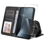 HAT PRINCE for Xiaomi 17T Wallet Case ENKAY  Leather Phone Stand Cover with 0.18mm Screen Protector, Ultrasonic Fingerprint Unlock