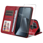 HAT PRINCE for Xiaomi 17T Wallet Case ENKAY  Leather Phone Stand Cover with 0.18mm Screen Protector, Ultrasonic Fingerprint Unlock