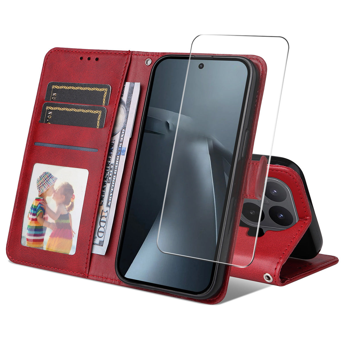 HAT PRINCE for Xiaomi 17T Wallet Case ENKAY  Leather Phone Stand Cover with 0.18mm Screen Protector, Ultrasonic Fingerprint Unlock