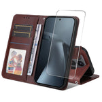 HAT PRINCE for Xiaomi 17T Wallet Case ENKAY  Leather Phone Stand Cover with 0.18mm Screen Protector, Ultrasonic Fingerprint Unlock