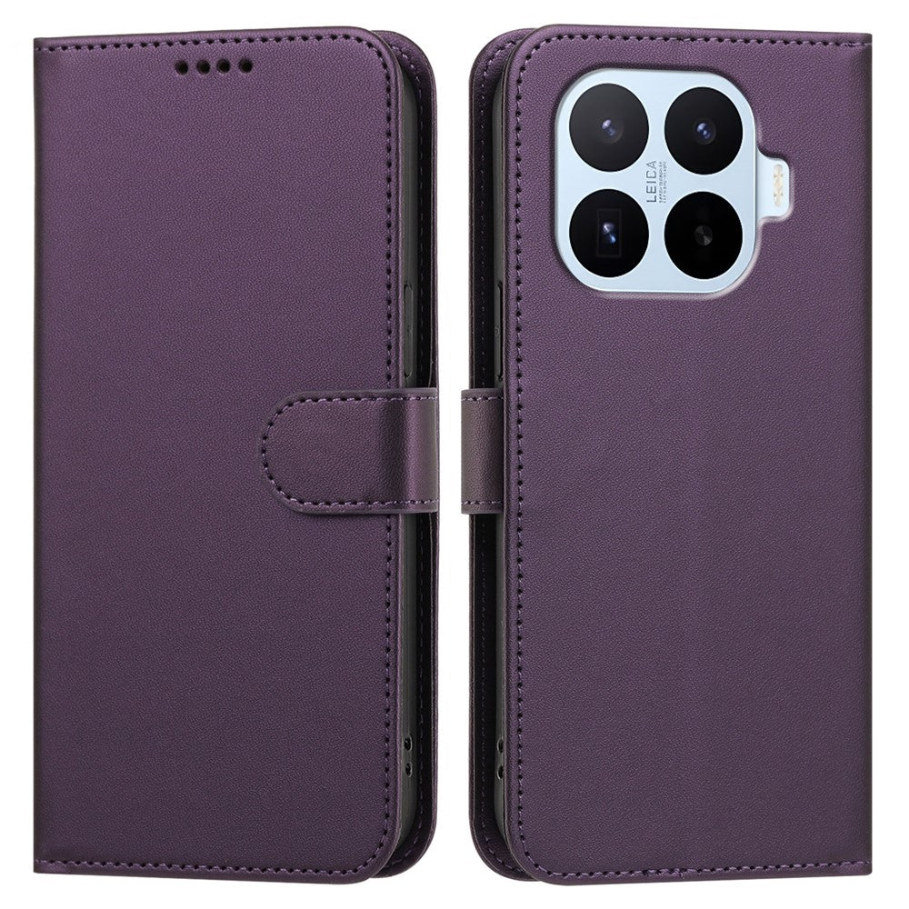 For Xiaomi 17T Pro Leather Case Wallet Stand Solid Color Anti Drop Phone Cover