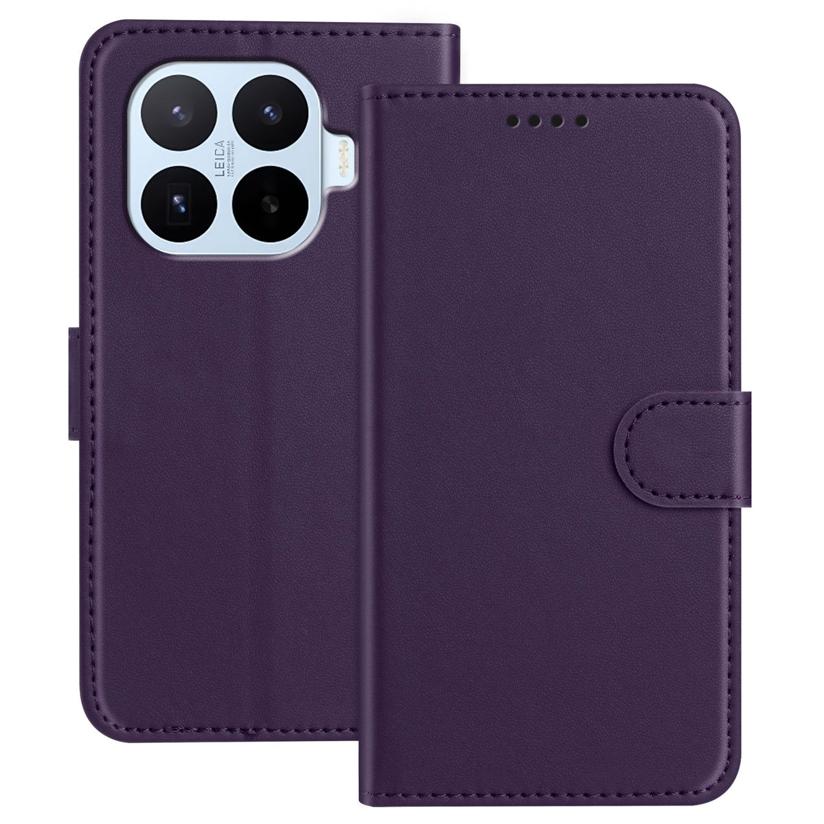 For Xiaomi 17T Leather Case Wallet Stand Solid Color Anti Drop Phone Cover