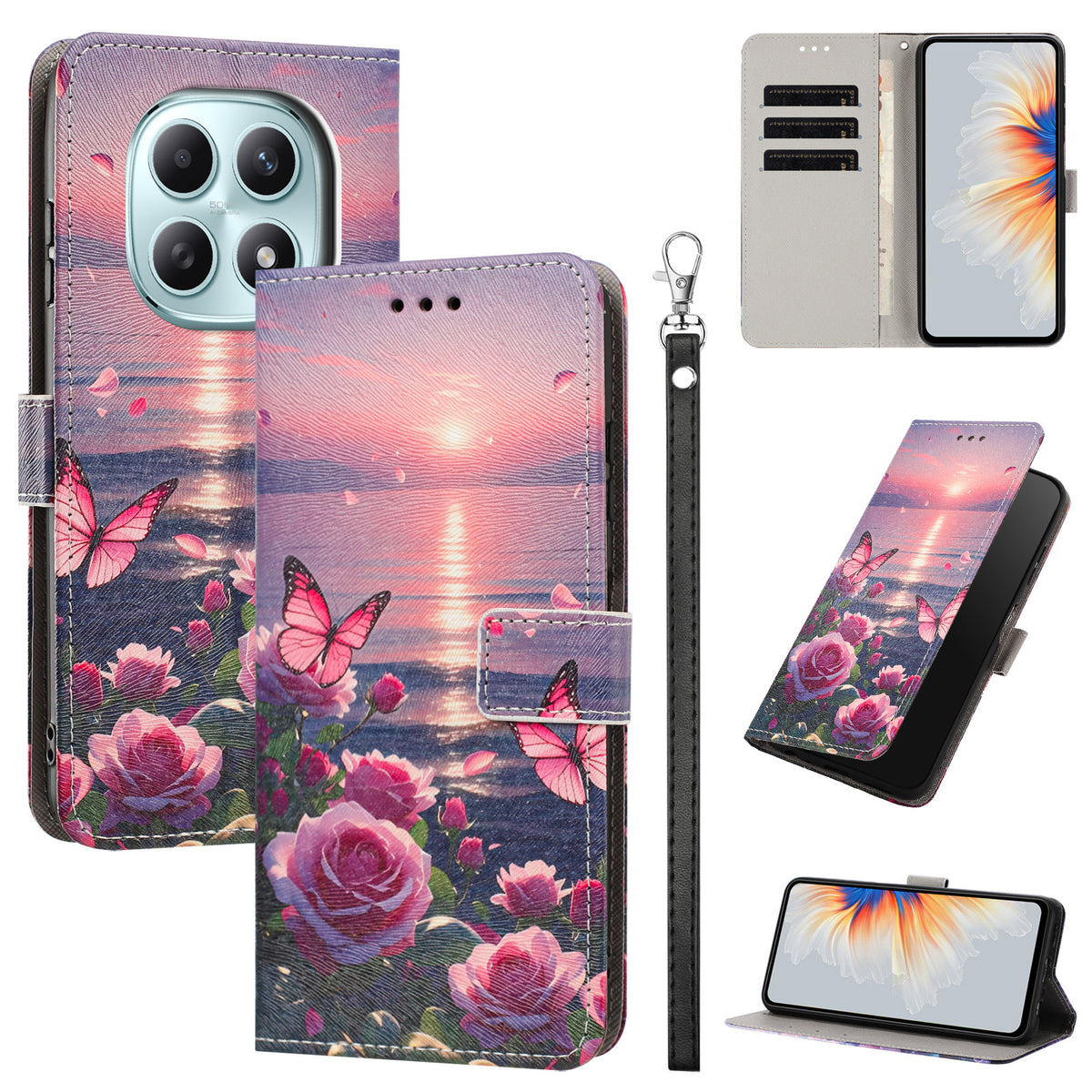 For Xiaomi Redmi Note 15 Pro 4G (Global) Case Pattern Printing PU Leather Flip Wallet Phone Cover with Wrist Strap