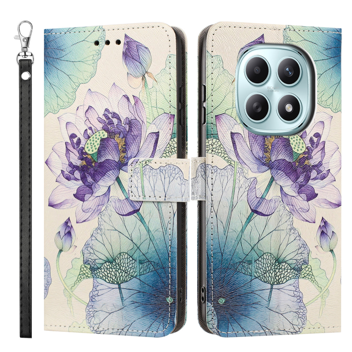 For Xiaomi Redmi Note 15 Pro 4G (Global) Case Pattern Printing PU Leather Flip Wallet Phone Cover with Wrist Strap