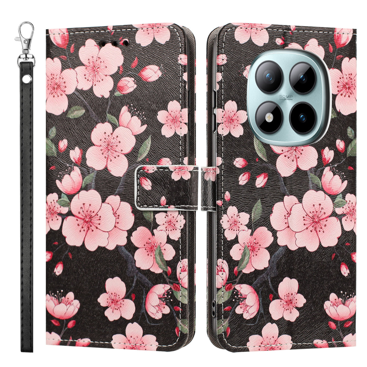 For Xiaomi Redmi Note 15 Pro 5G (Global) Case Pattern Printing PU Leather Flip Wallet Phone Cover with Wrist Strap