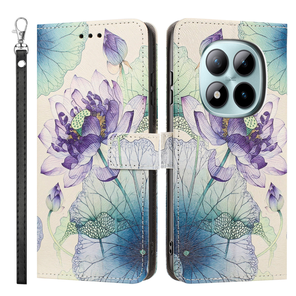 For Xiaomi Redmi Note 15 Pro 5G (Global) Case Pattern Printing PU Leather Flip Wallet Phone Cover with Wrist Strap