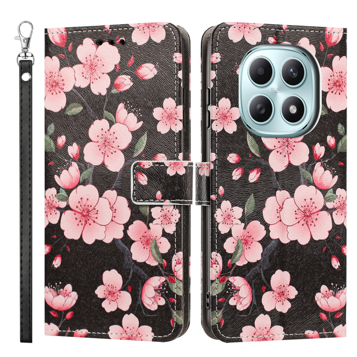 For Xiaomi Poco M8 5G / Xiaomi Redmi Note 15 4G (Global) / Xiaomi Redmi Note 15 5G (Global) Case Pattern Printing PU Leather Flip Wallet Phone Cover with Wrist Strap