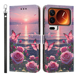 For Xiaomi 17 Pro Max Case Pattern Printing PU Leather Flip Wallet Phone Cover with Wrist Strap