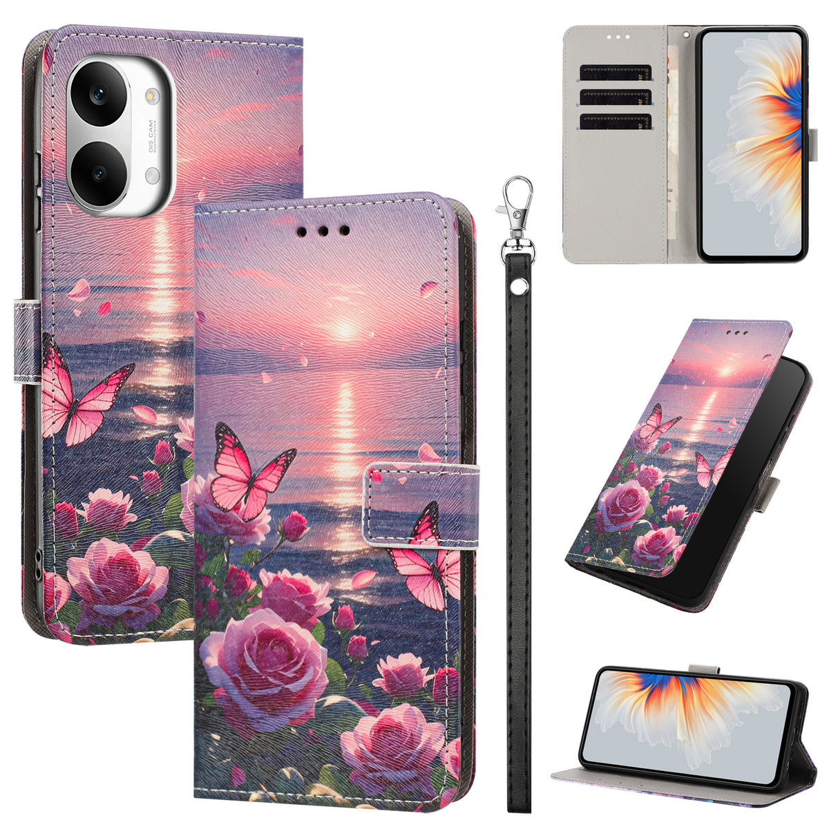 For Xiaomi Poco X8 Pro Max 5G / Xiaomi Redmi Turbo 5 Max 5G Case Pattern Printing PU Leather Flip Wallet Phone Cover with Wrist Strap
