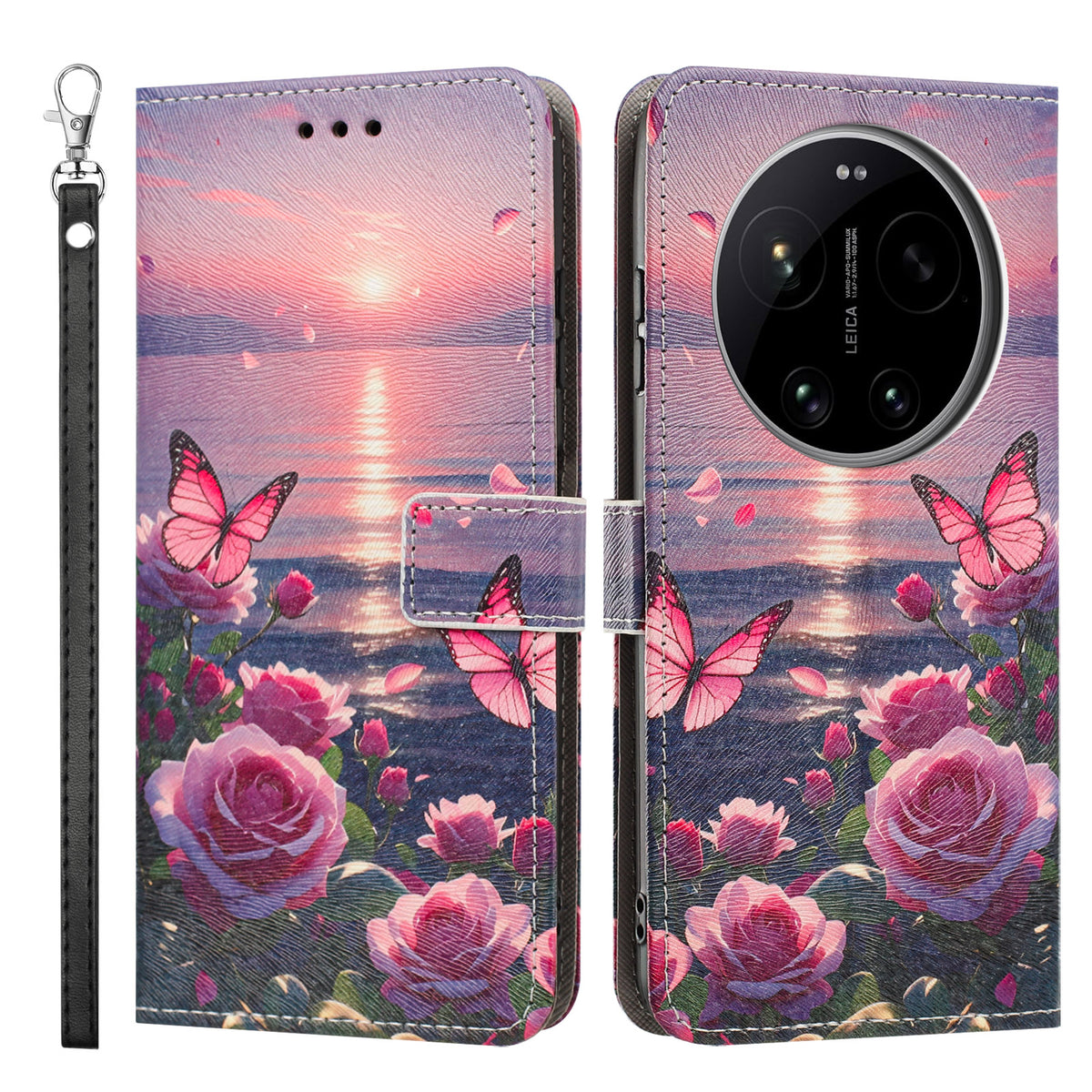 For Xiaomi 17 Ultra 5G Case Pattern Printing PU Leather Flip Wallet Phone Cover with Wrist Strap