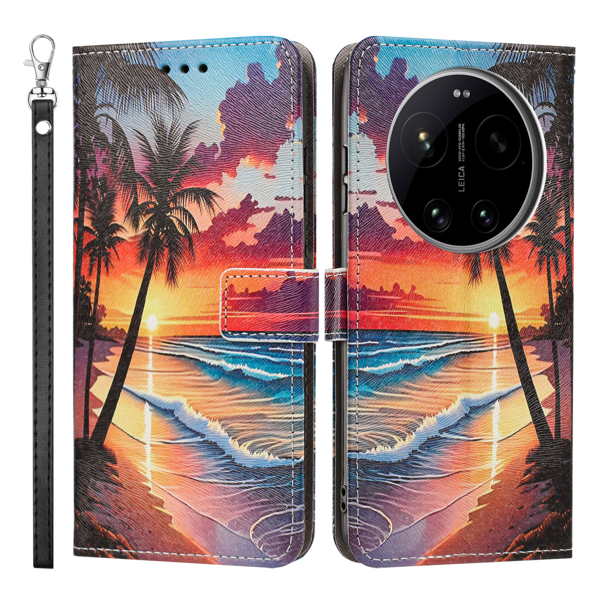 For Xiaomi 17 Ultra 5G Case Pattern Printing PU Leather Flip Wallet Phone Cover with Wrist Strap