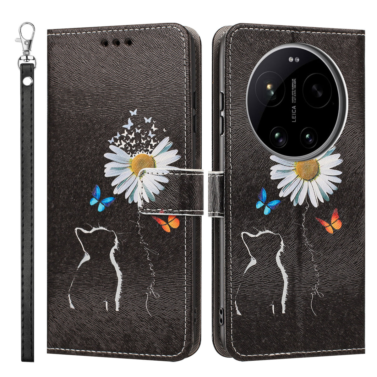 For Xiaomi 17 Ultra 5G Case Pattern Printing PU Leather Flip Wallet Phone Cover with Wrist Strap