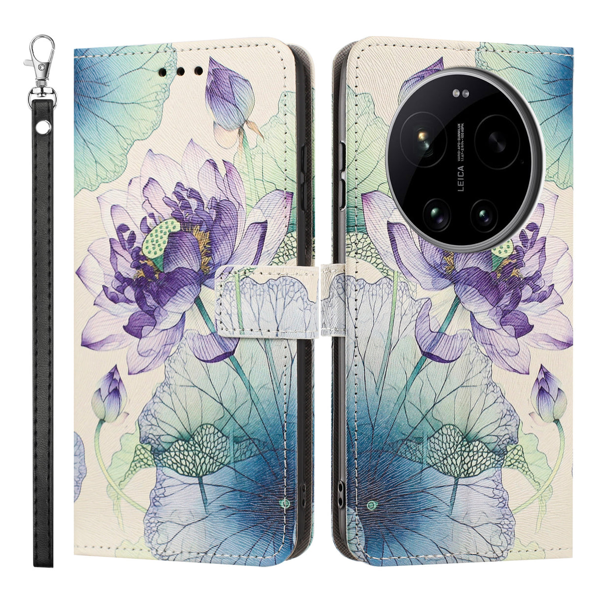 For Xiaomi 17 Ultra 5G Case Pattern Printing PU Leather Flip Wallet Phone Cover with Wrist Strap