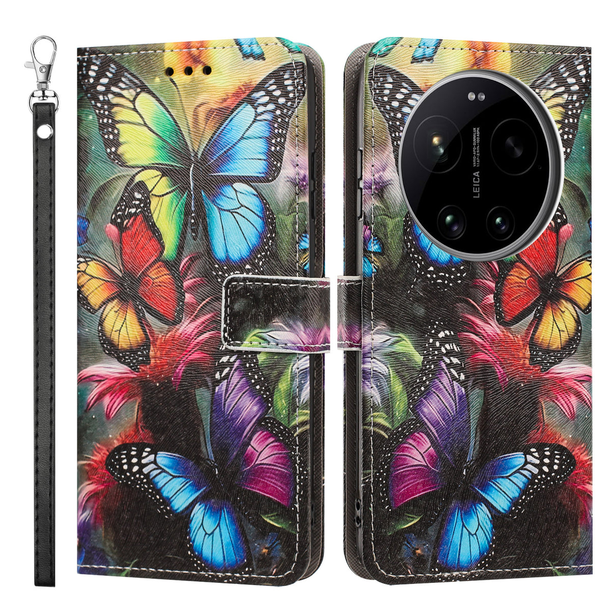 For Xiaomi 17 Ultra 5G Case Pattern Printing PU Leather Flip Wallet Phone Cover with Wrist Strap