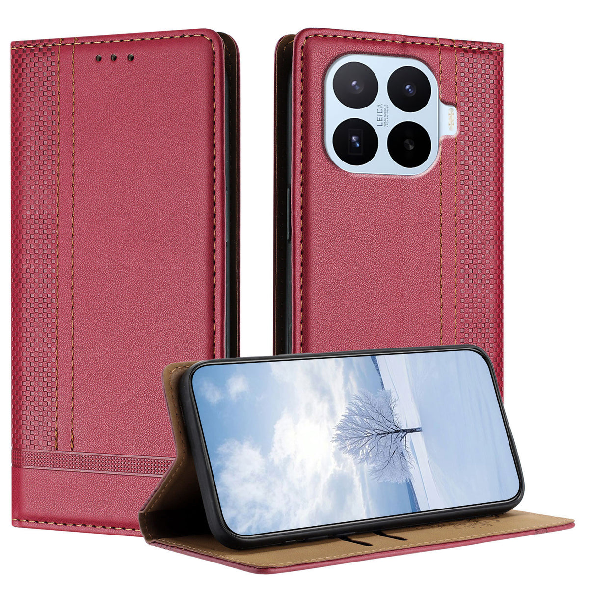 For Xiaomi 17T Pro Case L-Shaped Grid Pattern Leather Stand Phone Cover with Card Slots