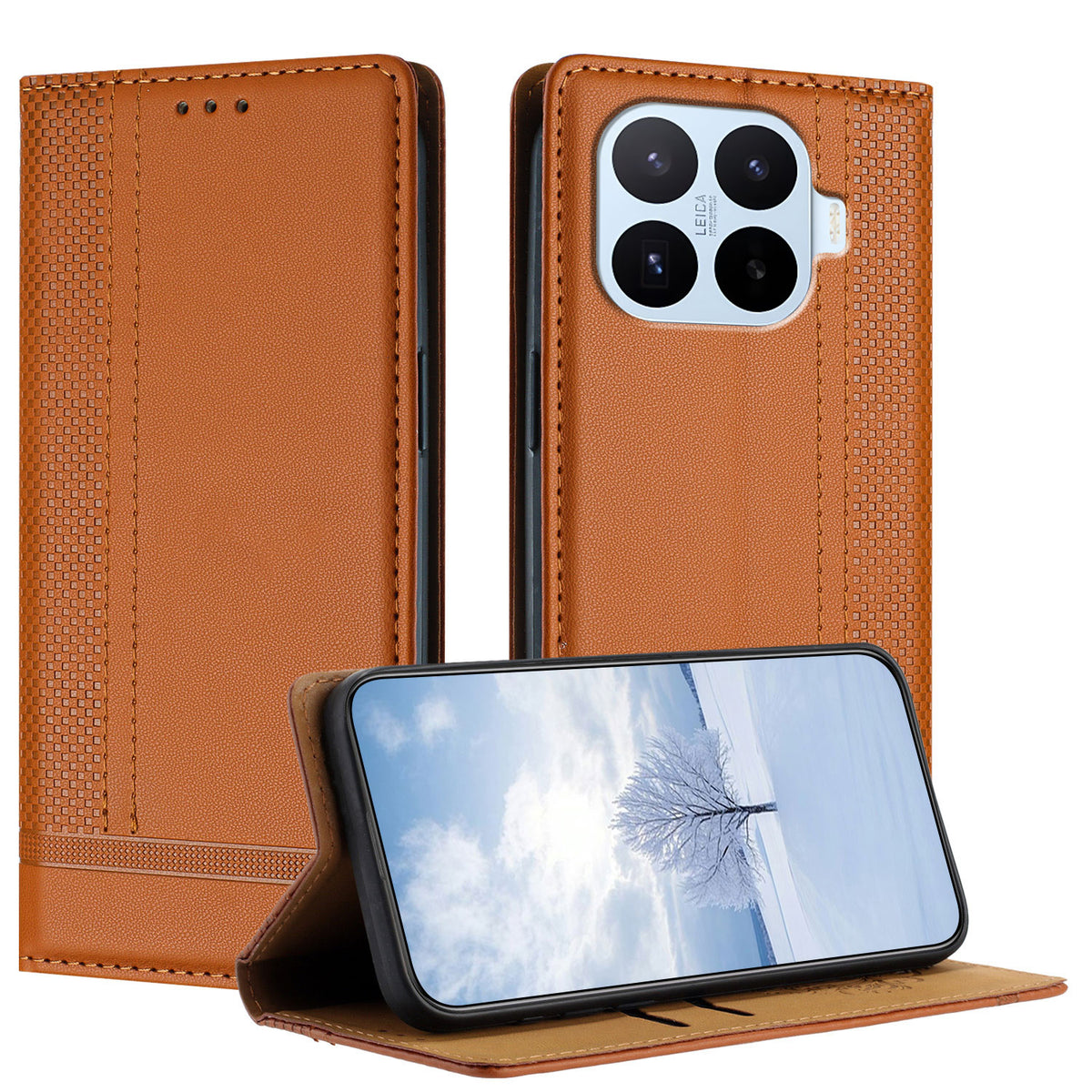For Xiaomi 17T Pro Case L-Shaped Grid Pattern Leather Stand Phone Cover with Card Slots