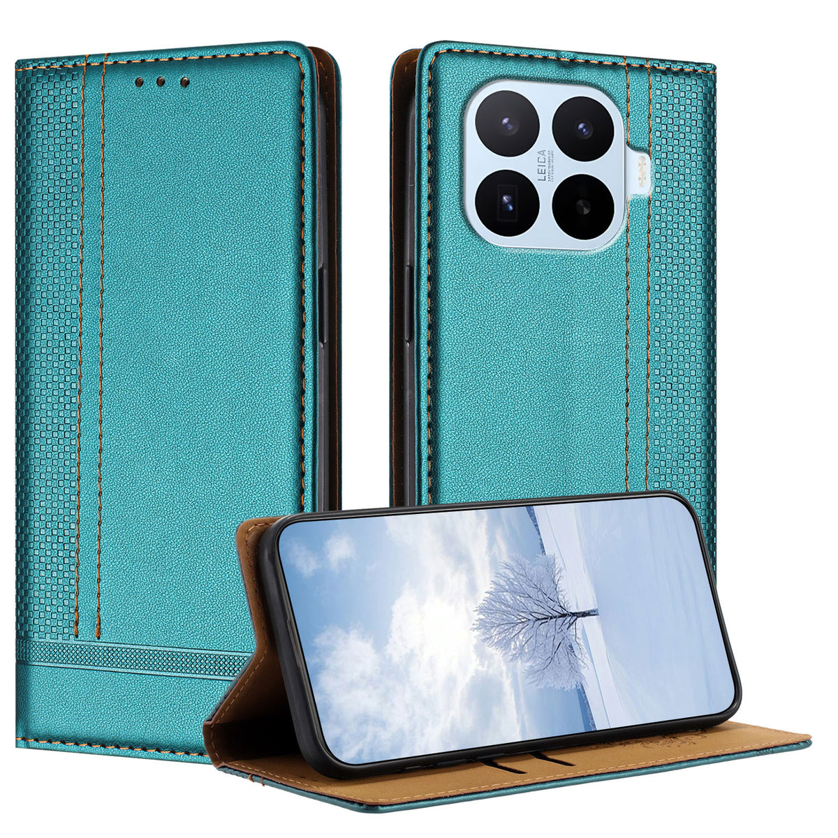 For Xiaomi 17T Pro Case L-Shaped Grid Pattern Leather Stand Phone Cover with Card Slots