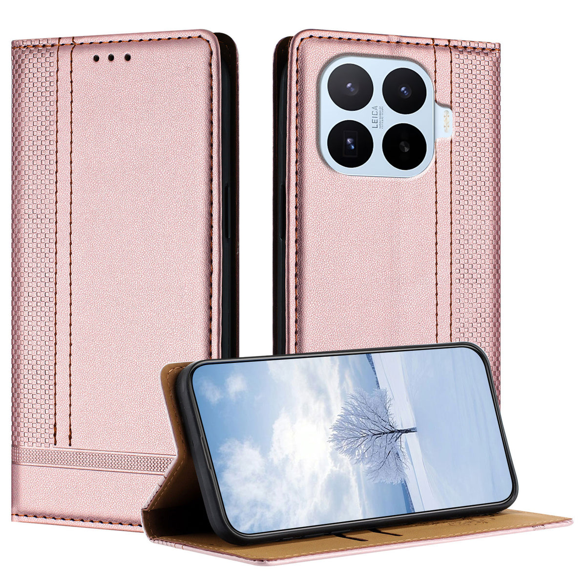 For Xiaomi 17T Pro Case L-Shaped Grid Pattern Leather Stand Phone Cover with Card Slots