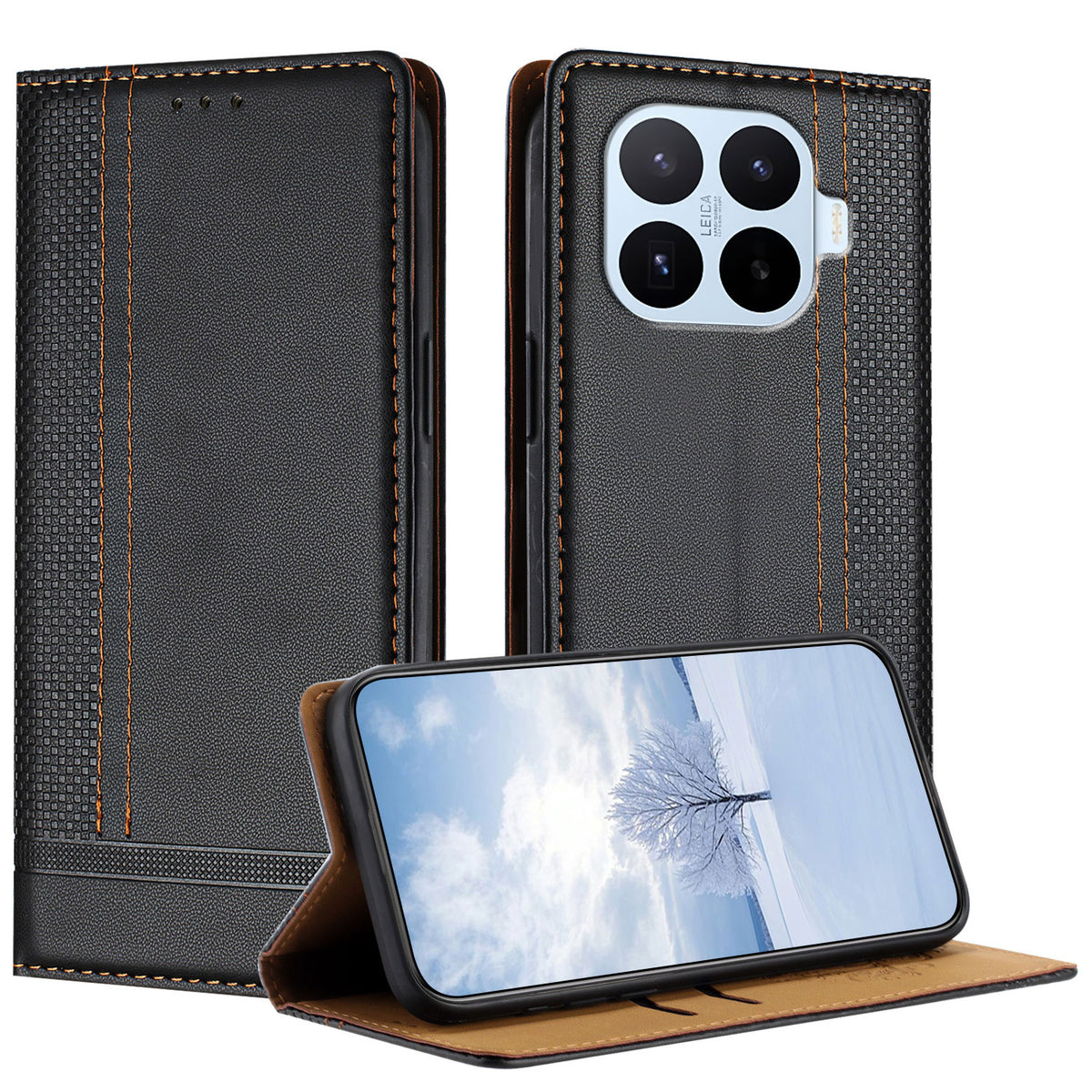 For Xiaomi 17T Pro Case L-Shaped Grid Pattern Leather Stand Phone Cover with Card Slots