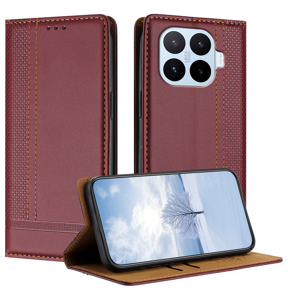 For Xiaomi 17T Pro Case L-Shaped Grid Pattern Leather Stand Phone Cover with Card Slots