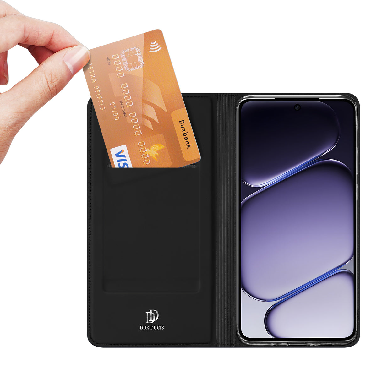 DUX DUCIS cover til OnePlus Nord CE6 Lite 5G / Realme P4x 5G, Skin Pro-serien, læder, stativbeskyttelse og kortholder